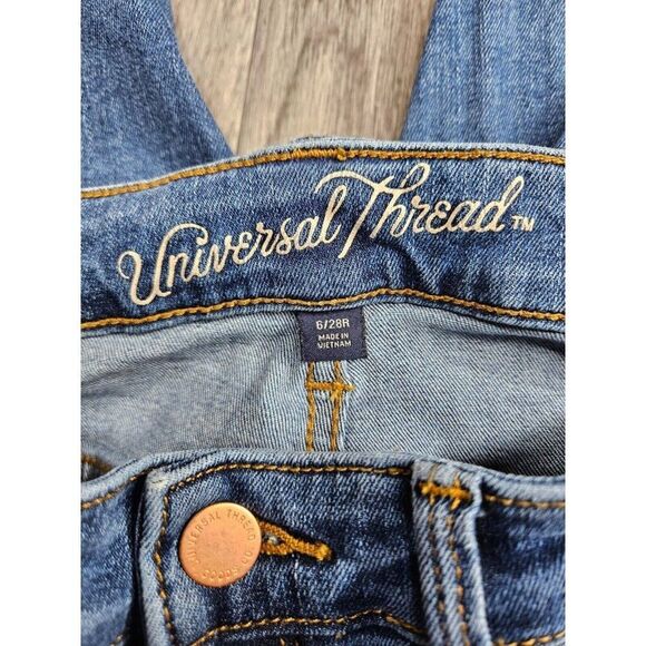 (3/$35) Universal Thread Size 6/28 R Mid Rise Skinny Distressed Denim Blue Jeans - Picture 4 of 12